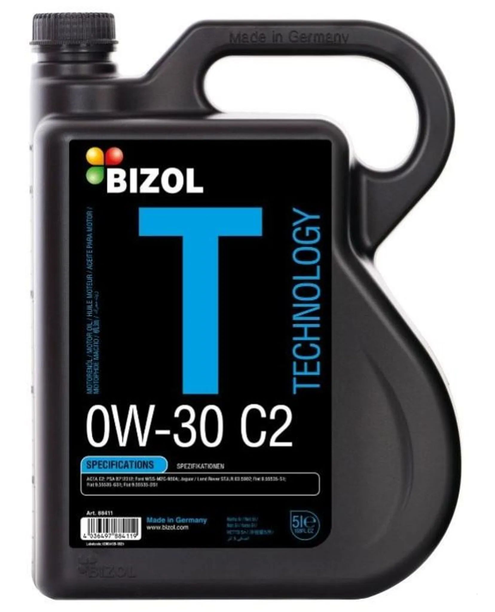 5 Liter BIZOL 0W-30 TECHNOLOGY C2 PSA B71 2312 Ford WSS-M2C950-A STJLR.03.5007 Fiat 9.55535-S1 Fiat 9.55535-GS1 Fiat 9.55535-DS1